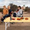 [Portable Picnic Table] Folding Table Purple Yellow Bule Portable Plastic Picnic Dining Table Fold-in-Half for Camp Party Kitchen Indoor Outdoor 4ft