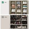 product-fancy-e2f199ad-c262-47f3-8742-1a8ef4006681 Shoe Storage Unit, Accommodates 36 Pairs, Freestanding Closet Organizer, 8.8-Inch Wide Wooden Shoe Organizer, 12-Tier Vertical Shoe Rack for Entryway And Bedroom, in White And Greige