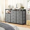 product-fancy-e2ff7d8d-024b-4bf9-9bc8-6b43825080e2 Dresser, Dresser for Bedroom with 11 Drawers, Long Dresser TV Stand with Shelves, Wide Dressers & Chests of Drawers, Large Dresser for Bedroom Dresser with Sturdy Metal Frame & Wood Top, Grey