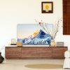 product-fancy-e303bb12-4d54-454e-8485-ee9647388354 86.6" Wide Walnut TV Stand for Tvs Up to 85", Modern Fluted Door Media Console with Large Storage Cabinets for Living Room & Bedroom