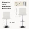 product-fancy-e34c293f-db61-4f41-a17a-fce6df78c6cb Adjustable Armless Swivel Bar Stools Set - Hydraulic PU Leather with Thickened Seat Cushion & Backrest for Kitchen Counter Height Home Bar