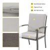 9pcs Aluminum Outdoor Dining Table And Chair Set, Suitable for 8 People, The Set Includes 1 Round Table, 8 Chairs, with Cushions And Back Cushions, Suitable for Outdoor Garden Terrace Furniture Set