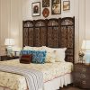 product-fancy-e35c8e19-1836-4a5c-830d-62fb1c60e27c Handmade 4 or 6 Panel Floral Carved Wood Room Divider Screen - Freestanding Folding Privacy Partition with Burning Walnut & White Finish, Ornate Lattice Design, Lightweight Portable for Home Office Hotel Decor, Space-Saving Decorative Partition