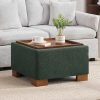 product-fancy-e387d397-7b75-477e-9fca-63dcfd3d3ebb 24" Square Ottoman Coffee Table With Storage, Fabric Ottomans With Tray And Solid Wood Legs For Living Room, Bedroom And Apartments, Small Modern Ottoman Tea Table With Lift-Off Lid