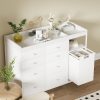 product-fancy-e39a642b-0434-457d-9768-b9e7d503c52b Baby Changing Dresser, 8-Drawer Baby Dresser with Changing Table Top, Easy to Assemble, Mobile Utility Cart with Wheels for NurseryDiaper Changing Station, Mobile Dresser for Nursery, White