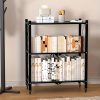 product-fancy-e3d65405-6279-4519-a142-ead676090155 Office Bookshelf Shelving Unit, 3/4/5-Tier Unassembled Storage Rack, Equipped with Wheeled Multi-Layer Storage Shelves, Portable Floor-Standing Versatile Miscellaneous Storage Rack