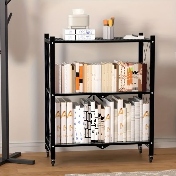 product-fancy-e3d65405-6279-4519-a142-ead676090155 Office Bookshelf Shelving Unit, 3/4/5-Tier Unassembled Storage Rack, Equipped with Wheeled Multi-Layer Storage Shelves, Portable Floor-Standing Versatile Miscellaneous Storage Rack