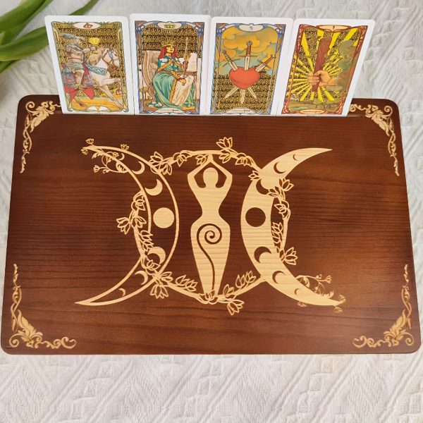 product-fancy-e3d85431-8013-450a-a521-963ce408c641 Wooden Altar Table with Card Holder, Meditation Table, Altar Table, Wooden Witch Altar, Wiccan Alter Table, Shrine