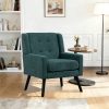 product-fancy-e3ef827f-5b8c-4260-9635-26743501a3ed Mid-Century Modern Tufted Accent Chair, Ergonomic Wingback Armchair with Detachable Armrests, Linen & Suede Fabric Lounge Chair for Living Room Bedroom Office