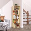 product-fancy-e42500b5-4f87-425c-a0ed-44f19e6acbc2 Full Solid Wood Corner Bookshelf, No Paint No Formaldehyde, Space-Saving Storage Shelf, 3/4/5 Tier Rustic Corner Bookcase, Stable Standing Bookcase for Bedroom Living Room Home Decor, Easy Assembly