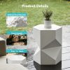 product-fancy-e44c406b-4ca4-47ff-8d3e-d790c3ad062e 17.9” Modern Polygonal Magnesium Oxide Side Table - Space-Saving /Outdoor Accent Table with Polished Cement Top & Magnesium Frame, Suitable for Living Room, Bedroom, Balcony - White/Black/Grey Geometric End Table or Plant Stand