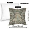 product-fancy-e4572b4e-013c-4e53-be4f-3b12d919630d 2D Flat, Terrace Cushion Cover, 1pc 18X18 Inches Square Pillow Cover, A Dark Gray Background Features an Intricate, Symmetrical Pattern with Teal, Cream, And Golden Floral Motifs, Including Large Central Blooms, Leaves, And Scrollwork