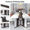 product-fancy-e4591c27-5ac4-4a12-8169-80dde4635373 Waterproof and Scratch-Proof Dining Table - Luxurious 71-Inch Large Rectangular with Marble-Color Wood Top - Adjustable V-Shaped Legs for 4-7 People - Ideal for Family Dinners, Office, Kitchen, Living Room
