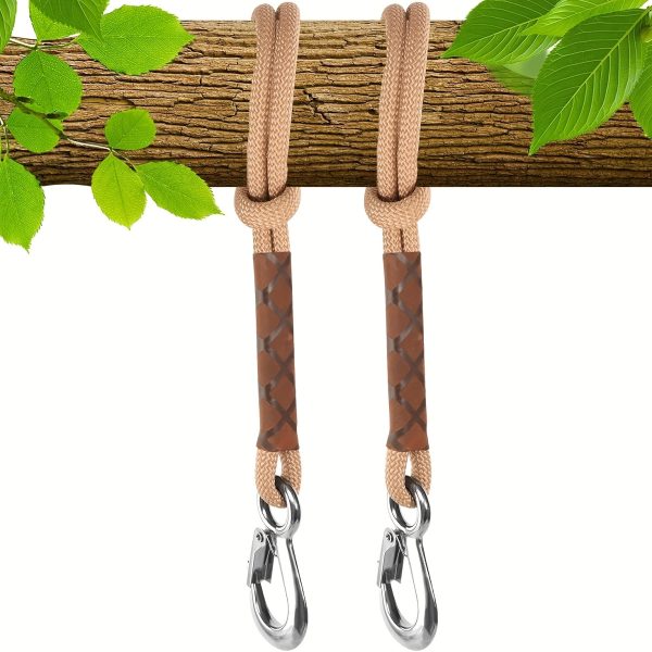 product-fancy-e48bf44f-bd4b-47c5-b403-0b22cc666d5f 2pcs 23.62inch Hammock Hanging Ropes with Locking Carabiners, for Hanging Installation, Hammock Swing Hanging Ropes, Adjustable Ropes, Suitable for Swings and Hammocks