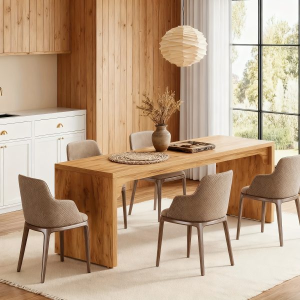 product-fancy-e4991cff-9679-4c91-9bd8-03485aefcaab Modern 78-Inch Wooden Dining Table - Natural Wood Finish, Minimalist Design - Large Rectangular Kitchen or Dining Room Table for 6-8 - Sturdy Base with Space-Saving Legs - Perfect for Home Entertaining and Everyday Use - Kitchen Table