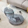 product-fancy-e4d35d3c-20d9-43e1-ac16-2119a1dc416b Glass Coffee Tables for Living Room Round Coffee Tables Modern Double Layer Round Table Circle Coffee Table for Small Space Home Office, Durable And Not Easily Broken, Easy to Assemble, Fashionable Design Feel (42 Inch X 17 Inch)