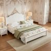 product-fancy-e4de9bc0-a89e-41f1-85e4-1fcd29a2f024 BELLEMAVE Queen Size Platform Bed Frame With Headboard, Wooden Slat Support, No Box Spring Needed, Easy Assembly, Sturdy Structure, Bedroom Furniture With Classic Vintage Design, White