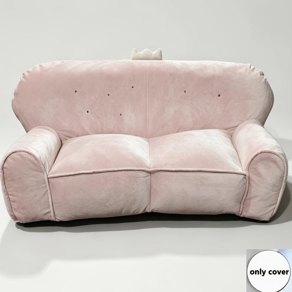 product-fancy-e544a94b-0406-4703-88bf-0bf0cfcd60d7-1 1pc Cute Creamy Style Double Lazy Bean Bag Sofa Cover Balcony Living Room Game Figure Room Decoration, Reading Corner Decoration Double Lazy Sofa Cover