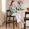 product-fancy-e572a3a0-a2c8-44aa-9028-7482f367cbb6 Counter Height Stools Set of 2, Farmhouse 25" Bar Stools with Solid Wood Legs& Back, Mid Century Modern Barstools Chairs for Kitchen Island, Dining Room, Cafe, Pub, Brown, Black