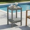 Outdoor HDPE Double-layer High Side Table, Leisure Side Table with Double-Layer Storage Design, Multifunctional Small Coffee Table, for Courtyard, Pool, Terrace And Balcony, Gray