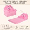 product-fancy-e59b75f9-6a4e-49a7-a8d8-646ff811dba3 Kids Sofa Princess Crown Pink - 2-in-1 Flip Open Kids Couch & Lounger | Machine Washable Plush Cover & Certified Safe Foam | Dreamy Reading Nook Chair For Girls