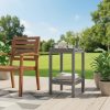 Outdoor HDPE Double-layer High Side Table, Leisure Side Table with Double-Layer Storage Design, Multifunctional Small Coffee Table, for Courtyard, Pool, Terrace And Balcony, Gray