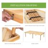 product-fancy-e5cc1a3a-e362-4653-88d9-6dabf7e96a22 Foldable Beach Picnic Table, 60-inch Low-profile Wooden Portable Bohemian Style Travel Picnic Table, Suitable for Picnics, Beach, BBQ, Camping, Parties, Outdoor Dining, Gardens, And Other Indoor And Outdoor Occasions