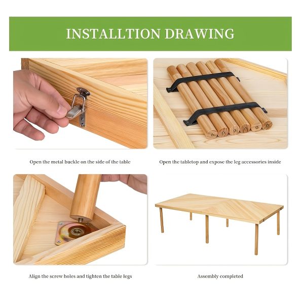 product-fancy-e5cc1a3a-e362-4653-88d9-6dabf7e96a22 Foldable Beach Picnic Table, 60-inch Low-profile Wooden Portable Bohemian Style Travel Picnic Table, Suitable for Picnics, Beach, BBQ, Camping, Parties, Outdoor Dining, Gardens, And Other Indoor And Outdoor Occasions