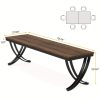 product-fancy-e5d13849-8b27-4910-a7e6-468dddcad7c5 78" Farmhouse Rectangular Dining Table for 6-8 People - Heavy-Duty Metal Legs & Engineered Wood Top, Weather-Resistant Brown Table for Kitchen, Dining Room, Living Room (Assembly Required), Kitchen Table, Classic Elegant Design, Durable Construction