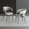 product-fancy-e5d84661-a03a-415c-bff2-b0e8696a8e3c Modern Dining Chairs Set (2pcs), Faux Leather Upholstered Kitchen Chairs, Curved Back, Metal Legs, Mid Century Style, Suitable for Dining Room And Kitchen