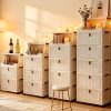 product-fancy-e5fe9830-cf96-4fd9-85e8-bb5f4a5db787 6/5/4/3-Tier Small Apartment Suitable for bar Cabinet, for bar Furniture Set Combination, Cream Foldable Rolling Storage Cabinet, Floor-Standing Stackable Organizer, Top Open Multi-Drawer Unit, Suitable for Bar, Coffee Corner, Kitchen, Living Room