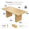 product-fancy-e63285cf-8658-46af-969c-b5da775d1906 78" Rectangular Dining Table for 6-8 People, Large Modern Kitchen Table with Grooved Wood-Strip Base, Suitabel for Home, Dining Room, Living Room, Farmhouse, Family Gathering.