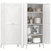 product-fancy-e639dad5-4bb0-47d2-a9e7-b6e0928cc5bc Metal Storage Cabinet, Metal Kitchen Pantry Cabinet, Food Pantry Storage Cabinets With Doors And Shelves, Large Steel Storage Cabient For Dinning Room, Laundry Room, White/Black