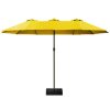 product-fancy-e6450a4f-ee40-47ee-bf11-100359b224b6 15-foot Long Rectangular Large Outdoor Patio Umbrella, Includes Base, Double Table Umbrella With A Crank Handle, Market Umbrella - UV Resistant, Heavy-duty Pool Umbrella, Suitable For Lawns, Backyards, And Gardens.