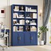 product-fancy-e64870af-dccb-4b84-9db0-e112e22b1420 FULTRU Bookshelf And Bookcase with Doors, 6 Tier Double Wide Large Bookshelves, Open Display Shelves, 73'' Tall Bookshelf with Storage Cabinets for Home Office, Living Room, Library, White