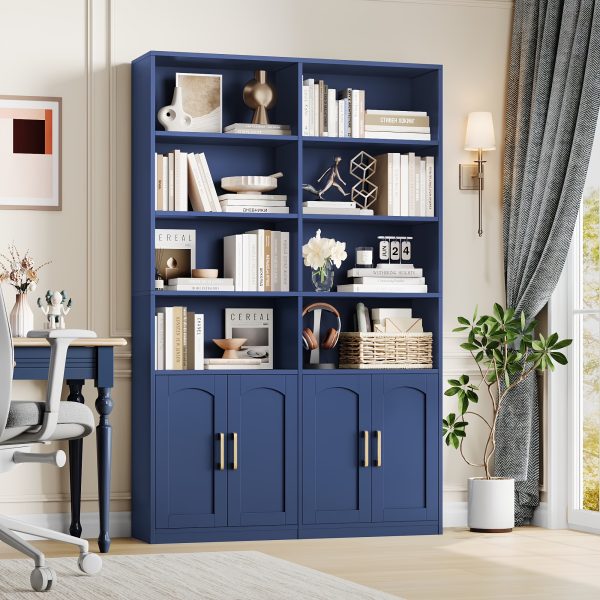 product-fancy-e64870af-dccb-4b84-9db0-e112e22b1420 FULTRU Bookshelf And Bookcase with Doors, 6 Tier Double Wide Large Bookshelves, Open Display Shelves, 73'' Tall Bookshelf with Storage Cabinets for Home Office, Living Room, Library, White