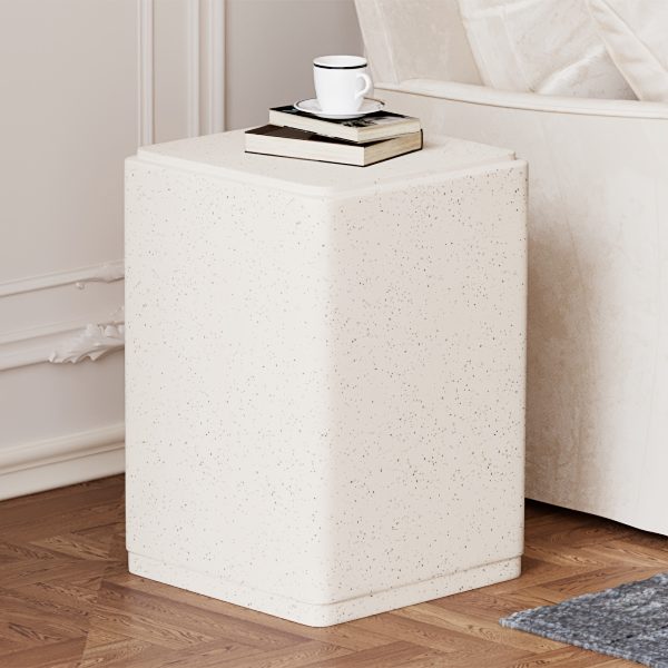 product-fancy-e671a14a-1b18-4b1c-bbaa-ab71ee291b17 20" Outdoor Side Tables, Courtyard Circular Concrete Side Tables, Durable Small Dining Side Tables, Decorative Stools, Plant Racks, Suitable for Use In Gardens, Porches, Decks, Balconies, And Beaches