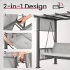 product-fancy-e6894f2e-28a9-498a-98da-991f477d6e0b Patiopia 3-Seat Outdoor Porch Swing, Patio Swing Chair with Adjustable Curtains, 2in 1 Porch Swing Bed for Balconies, Gardens And Poolside, Gray, Porch Swing For Outside, Outdoor Patio Swing, Outdoor Furniture, Swing Chair Outdoor