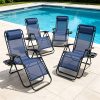[Portable Foldable Chair] 4pcs Zero Gravity Lounge Chairs, Foldable Reclining Outdoor Chair with Pillow And Cup Holder, Space-Saving Portable Zero Gravity Chair for Patio, Poolside, Beach, Grassland, Camping