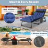 [Portable Folding Bed] Mophoto Sleeping Cots For Adults, 5-Position Folding Chaise Lounge Chairs Outdoor, Portable Folding Bed Cot Lounge Chair For Beach Lawn Camping Pool Sun Tanning