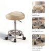 Adjustable Rolling Saddle Stool for Salons And Spas - Oval Beauty Chair on Wheels for Hair Stylists And Nail Technicians, Ideal for Salon Furniture, Spa Seating, And Comfortable Mobile Seating with Back Support
