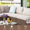 product-fancy-e756d1f1-6018-46c8-8cc0-060663166445 RAISED Patio Furniture Set, 2piece/3piece/4piece/6piece Wicker Outdoor Patio Furniture Sets with Cushions And Coffee Table, Outdoor Sectional Boho Patio Conversation Set Sectional Sofa for Backyard, Porch, Beige/Blue