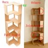 product-fancy-e7699d94-f093-4a75-bf34-ec98c9d85f99 Full Solid Wood Corner Bookshelf, No Paint No Formaldehyde, Space-Saving Storage Shelf, 3/4/5 Tier Rustic Corner Bookcase, Stable Standing Bookcase for Bedroom Living Room Home Decor, Easy Assembly