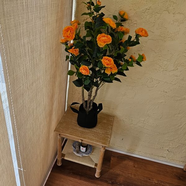 product-fancy-e76b692b-b14e-48bf-90a5-c12b61a733f2 1pc 18 Inches Classical Square Side Table with Drawer 2-Tier End Table with Open Rattan Storage Shelf Solid Wood Sofa Table for Small Space, Living Room, Bedroom, Natural/ Black