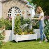 Privacy Planters with Trellises, Raised Flower Bed Privacy Screens with Drainage Holes, Outdoor Planters for Climbing Plants, Suitable for Patios, Gardens, And Courtyards, Outdoor Privacy Screens, Freestanding Decorative Fence Panels