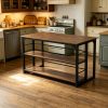 product-fancy-e7b21599-c0e7-450f-90a2-2a6bed939c3b 62.99-Inch Kitchen Island with Storage, 3-Tier Solid Wood Island Table with Open Shelves, Large Prep Table for Kitchen Dining Room, Rustic Brown