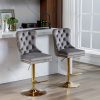 product-fancy-e7c52a4e-5c44-4fe7-94af-c3cb18c6008a Thick Golden Swivel Velvet Bar Stools Adjust Seat Height From 27-35 Inches, Modern Upholstered Bar Stools with Comfortable Tufted Backs for Home Bars And Kitchen Islands (Set Of Two)