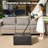 product-fancy-e7cc5265-d7a0-457d-a983-476f438a0fa9 Only One Outdoor Metal Coffee Table with Lights And An Umbrella Pole Hole, Black Or Gray Two Table Color Options, A Coffee Table Suitable for Pairing with Outdoor Patio Furniture, Easy to Assemble