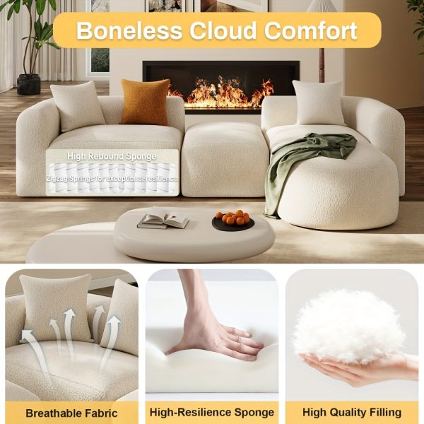 product-fancy-e7f3e83f-20e9-44fb-9426-5302852efce6 Boneless Cloud Couch Sectional, Modern Curved Back L Shape Modular Sofa with Ottoman Comfy Deep Seat Memory Foam Chenille Luxury Couches for Living Room, No Assembly Required