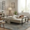 product-fancy-e80b9abd-9d65-4669-af1d-7f5937834580 Modern Convertible Upholstered Sofa Bed with Adjustable Backrest & Independent Spring Support - Heavy-Duty Metal Frame, 600 Lbs Weight Capacity, Smooth Flat Sleeper Bed for Small Spaces, Guest Room, Daybed - Assembly, Space-Saving